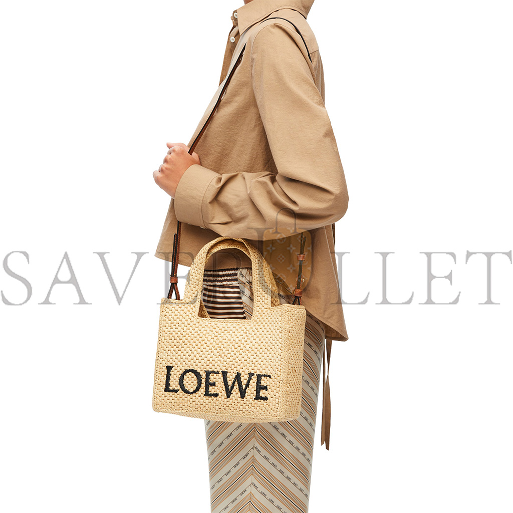 LOEWE SMALL FONT TOTE IN RAFFIA A685B59X03 (24*19.5*11cm)